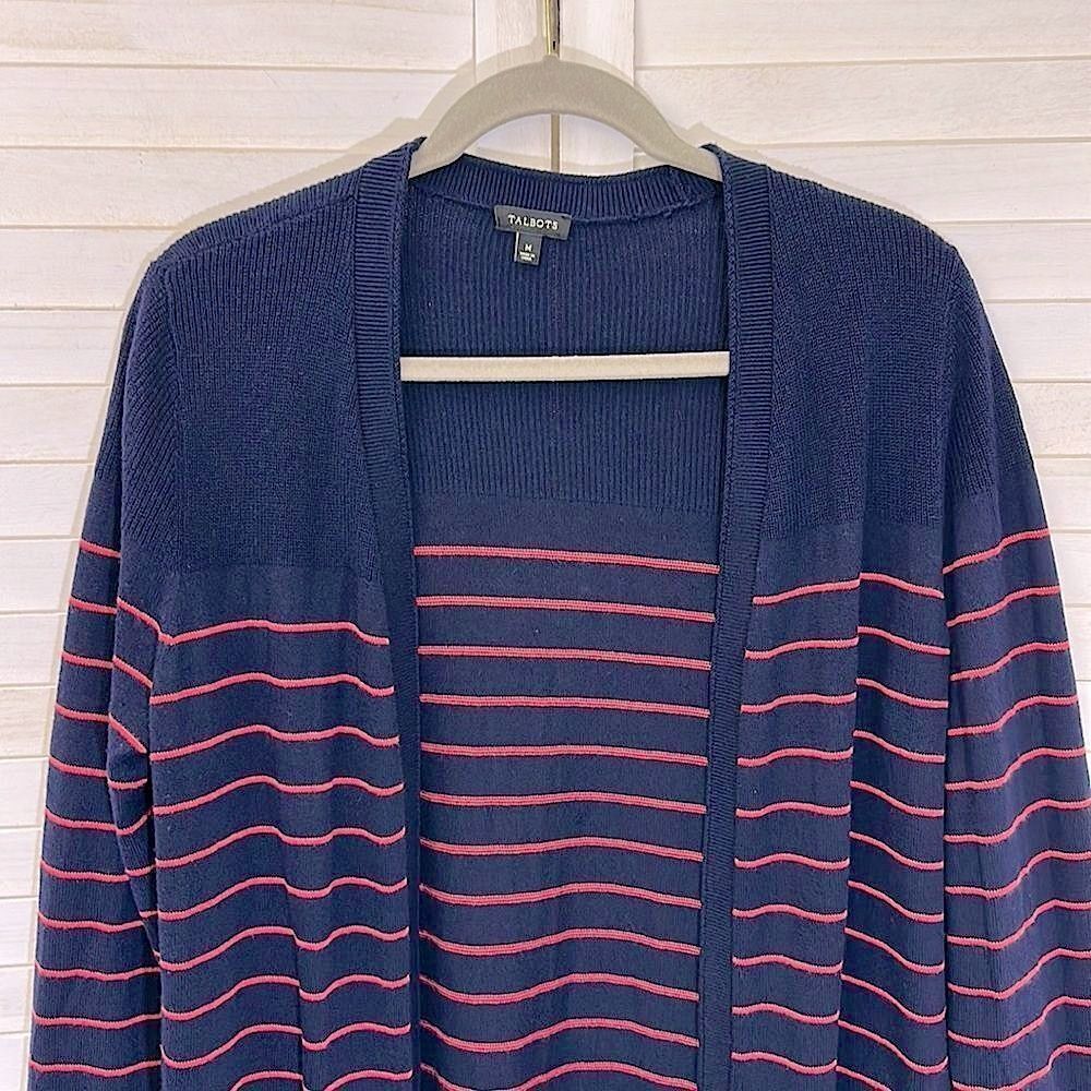 Talbots Cardigan Medium Longline Open Front Like New - Picture 8 of 14
